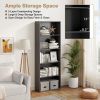 5-Shelf Multi-Functional Wood Bookcase for Home Office