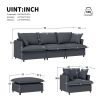 Oversized Chaise Lounge Indoor,Chenille Single Sofa Bed with Wide Seat,Upholstered Lazy Sleeper Armchair with Movable Ottoman