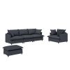 37" Oversized Single Seat Sofa Module for Modular Sectional Sofa,Wide Seat Chenille Armchair with Pillows