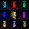 3D Fireworks Bear Night Light RGB Led 7 Color Luminarias Projection Lamp, Desk Decoration