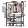 Metal Freestanding Multifunctional Clothes Wardrobe w/Shoe Rack