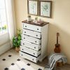 Modern 6 Drawer Dresser, Tall Chest of Drawers Closet Organizers & Storage Clothes - Easy Pull Handle