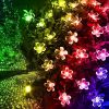 Solar Cherry Blossom String Light LED Peach Blossom Decorative Transparent Flower Light Belt