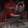 Ergonomic Office Computer Home Gaming Desk Chair Adjustable PU Leather Racing Chair Flip-up Armrest
