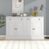 Sideboard Storage Buffet Cabinet with 2 Drawers & 4 Doors Adjustable Shelves