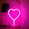 Neon Heart Light LED Neon Signs Night Light Room Decor Heart Shaped Light with Holder