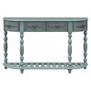 52''Modern and Contemporary Curved Console Table Sofa Table Entryway Table for Hallway Living Room with 4 Drawers and 1 Shelf