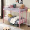 Bunk Bed Twin Over Twin Size with 2 Ladders and Full-Length Guardrail, Metal, Storage Space, No Box Spring Needed, Noise Free, Black