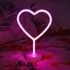 Neon Heart Light LED Neon Signs Night Light Room Decor Heart Shaped Light with Holder