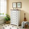 Modern 6 Drawer Dresser, Tall Chest of Drawers Closet Organizers & Storage Clothes - Easy Pull Handle